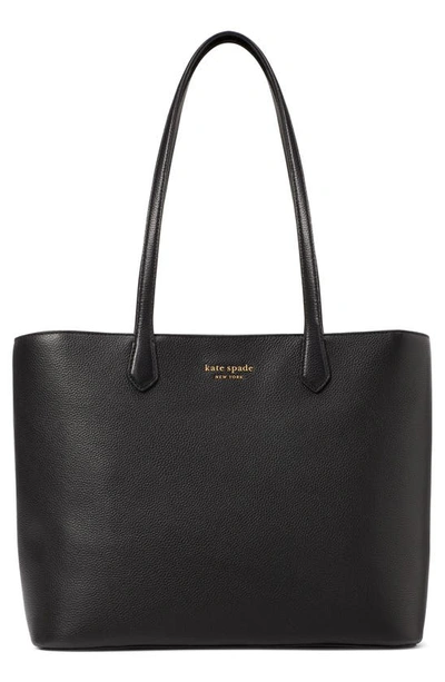 Kate Spade Large Veronica Pebble Leather Tote Bag In Black