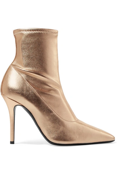 Giuseppe Zanotti Notte Metallic Leather Sock Boots In Gold