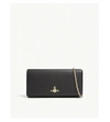 Vivienne Westwood Womens Black Orb Design Balmoral Grained Leather Wallet-on-chain Wallet