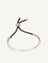 Monica Vinader Fiji 18ct Rose Gold-plated Friendship Bracelet In Rose Gold Navy