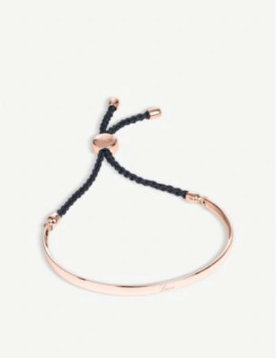 Monica Vinader Fiji 18ct Rose Gold-plated Friendship Bracelet In Rose Gold Navy