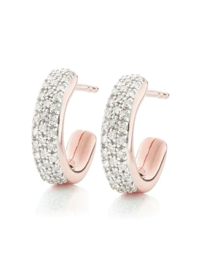 Monica Vinader Fiji Mini 18ct Rose-gold Vermeil And Diamond Hoop Earrings In Rose Gold