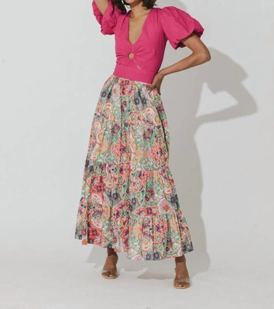 Cleobella Jacinta Maxi Skirt In Panama In Blue