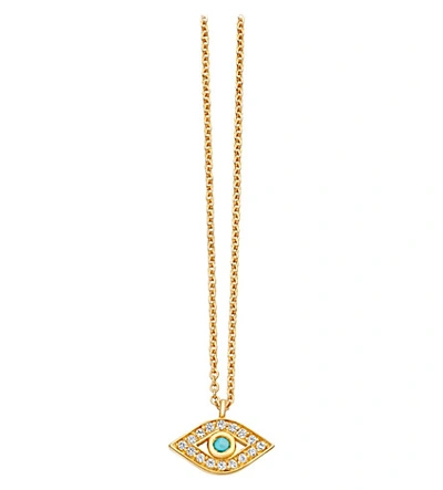 Astley Clarke Womens Yellow Gold Mini Evil Eye 18ct Yellow-gold Plated Pavé Turquoise Necklace