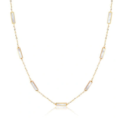 The Lovery Lapis Bar Chain Necklace In Multi