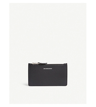 Burberry Black Somerset Grained Leather Card Holder