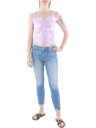 Hippie Rose Womens Tie-dye Ribbed Tank Top In Multi