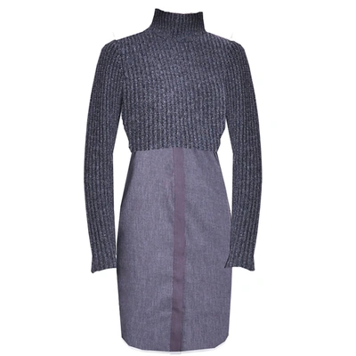 Elie Tahari Women's Raleigh Mock Neck Ribbed Knit Sweater Dress In Charcoal In Pink