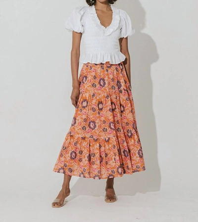 Cleobella Masina Ankle Skirt In Orange