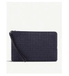 Loewe Double Flat Anagram-embossed Leather Pouch In Marine