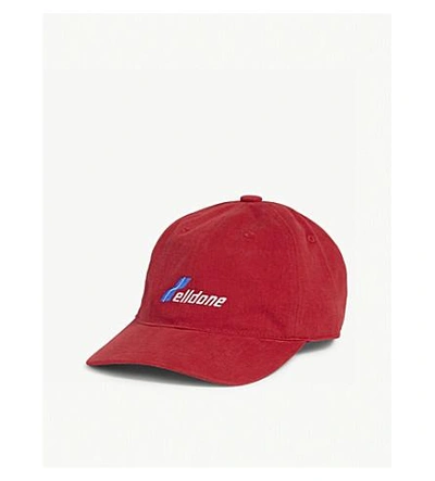 We11 Done Logo Cotton Cap In Red