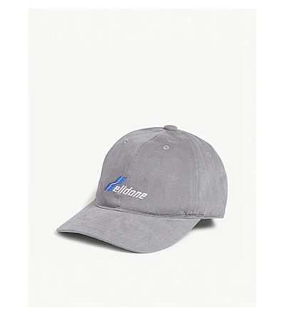 We11 Done Logo Cotton Cap In Grey