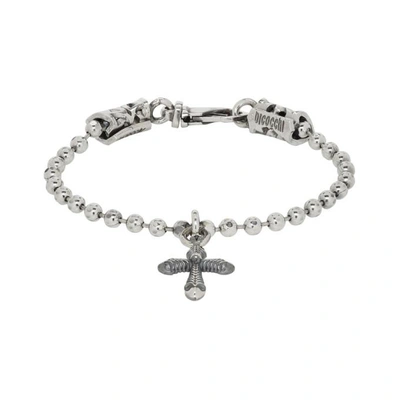 Emanuele Bicocchi Silver Cross Disco Chain Bracelet