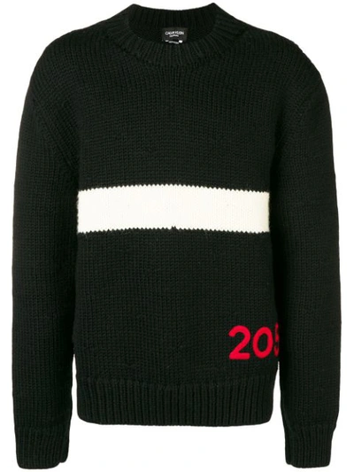 Calvin Klein 205w39nyc Logo-embroidered Wool Jumper In Black