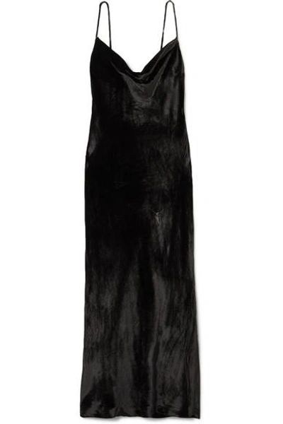 Rebecca Vallance Kara Velvet Midi Dress In Black