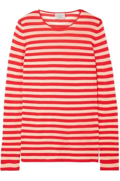 Jason Wu Grey Striped Wool Sweater In Red