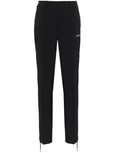 Off-white Crepe Side Band Cigaret Trouser In Black