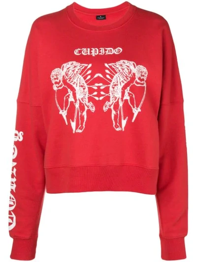 Marcelo Burlon County Of Milan Red 'cupido' Tattoo Sweatshirt