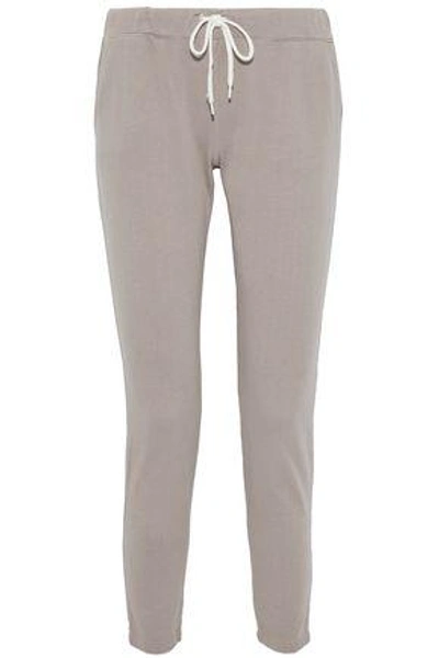 Monrow Woman Cotton-jersey Track Pants Taupe