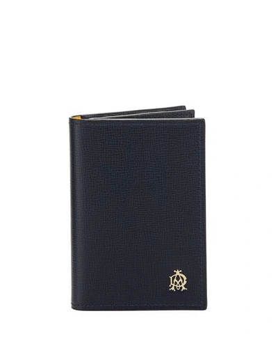 Alfred Dunhill Belgrave Leather Business Card Case In Navy