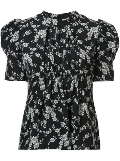 Co Floral-printed Blouse In Black