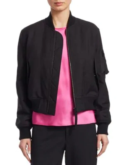 Helmut Lang Bomber Jacket With Utility Sleeve In Black