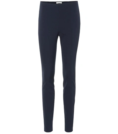 The Row Losso Wool-blend Skinny-leg Pants In Dark Navy