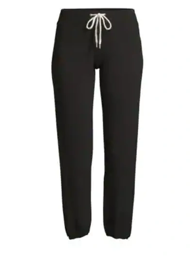 Monrow Side-slit Sweatpants In Black