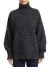 The Row Pheliana Oversized Mélange Cashmere Turtleneck Sweater In Dark Navy