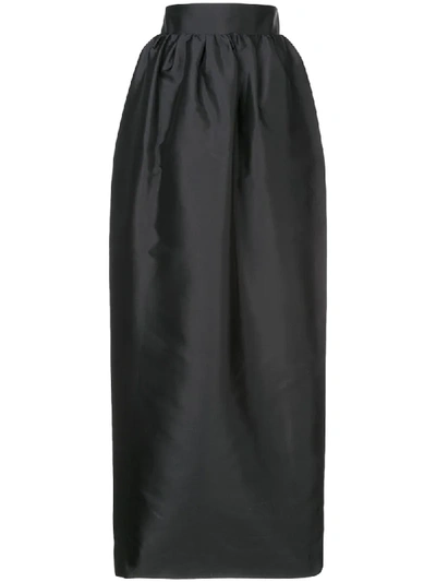 The Row Ranel High-waist Full Silk Duchess Evening Skirt In Black