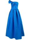Sachin & Babi Leora Strapless Silk Ball Gown W/ Bow In Imperial Blue