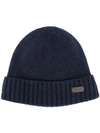 Barbour Lowerfell Donegal Wool Beanie In Blue