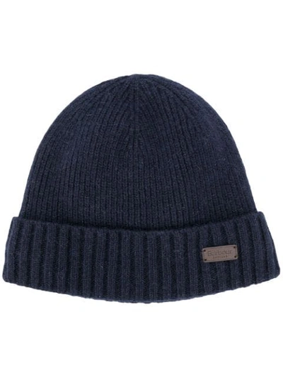 Barbour Lowerfell Donegal Wool Beanie In Blue