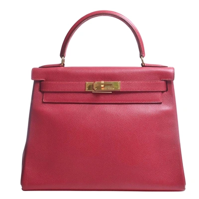 Hermes Hermès Kelly Red Leather Handbag ()