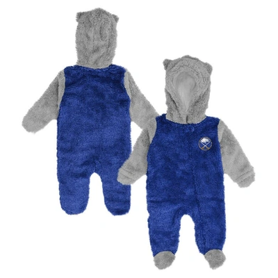 Outerstuff Babies' Newborn And Infant Boys And Girls Royal Buffalo Sabres Game Nap Teddy Fleece Bunting Full-zip Sleepe