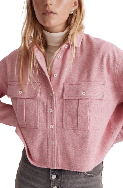 Madewell Flannel Cargo Button-up Shirt In Nouveau Pink Melange