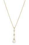 Nadri Olivia Y-necklace In Gold With Pearl