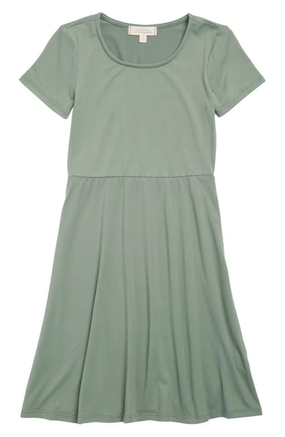 Walking On Sunshine Kids' Fit And Flare Dress In Sage