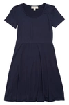 Walking On Sunshine Kids' Fit And Flare Dress In Navy