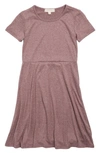 Walking On Sunshine Kids' Fit And Flare Dress In Wine