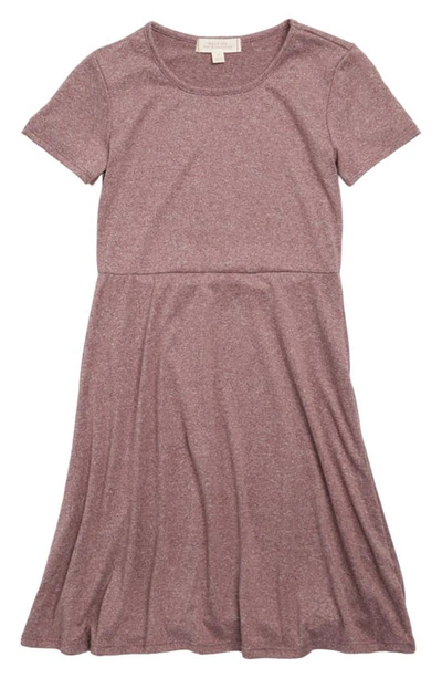 Walking On Sunshine Kids' Fit And Flare Dress In Wine