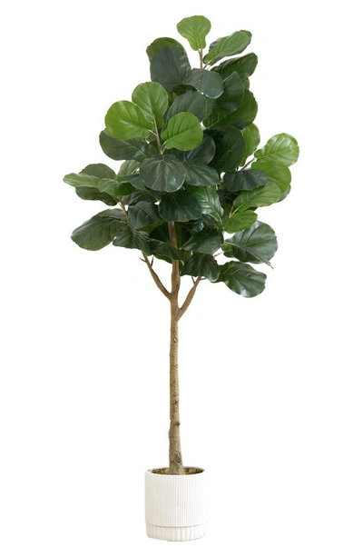 Nearly Natural 6ft. Fiddle Leaf Fig Tree Artificial Plant In Green