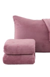 Woven & Weft Solid Plush Velour Sheet Set In Rose