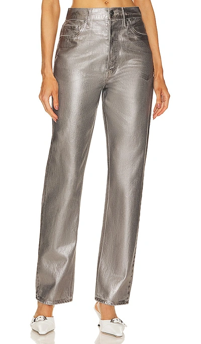 Veronica Beard Daniela Metalllic Nonstretch Jeans In Metallic Silver
