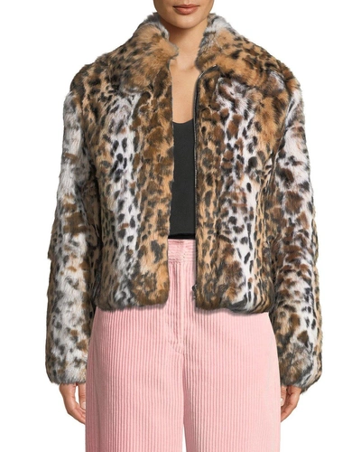 Cedric Charlier Leopard-print Zip-front Cropped Jacket
