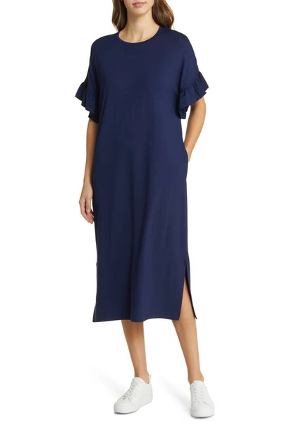 Masai Copenhagen Nali Ruffle Sleeve Dress In Maritime Blue
