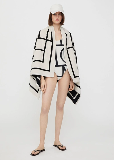 Totême Monogram Jacquard Beach Towel Tofu