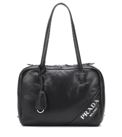 Prada Soft Leather Shoulder Bag, Black