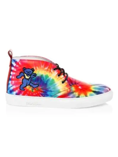 Del Toro Grateful Dead Blue Bear Tie-dye Leather Chukkas In Tie Dye