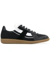Maison Margiela Men's Replica Sock Leather Low-top Sneakers In Black/white
